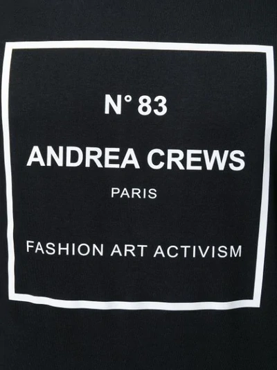 ANDREA CREWS LOGO T-SHIRT - 黑色