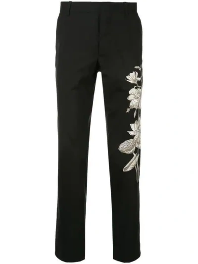 Shop Ports V Embroidered Trousers In Black