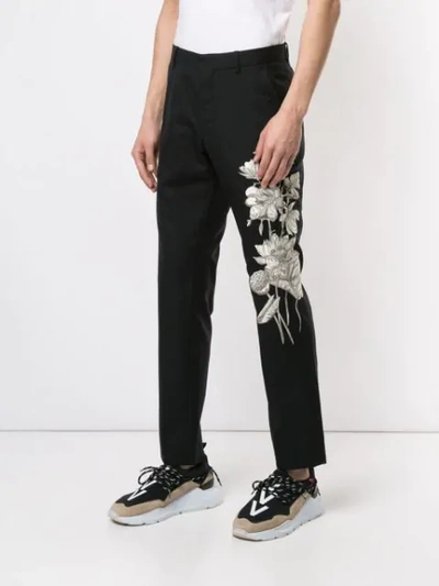 Shop Ports V Embroidered Trousers In Black