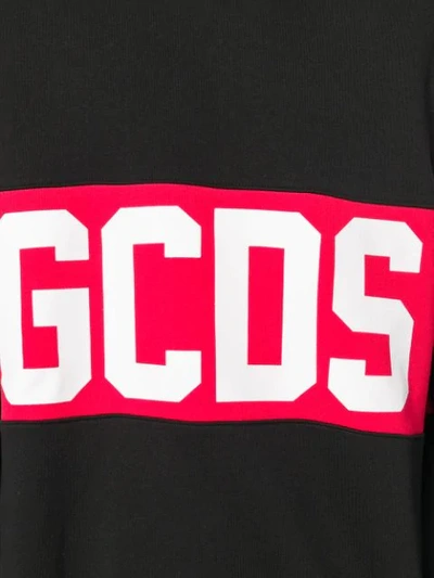Shop Gcds Logo Stripe Hoodie In Black