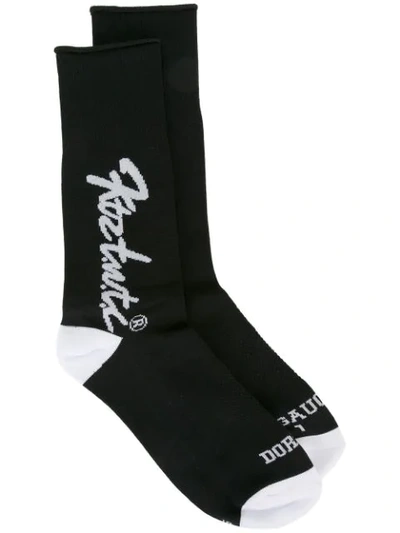 Shop Ktz T.w.o.c Fine Knit Socks In Black