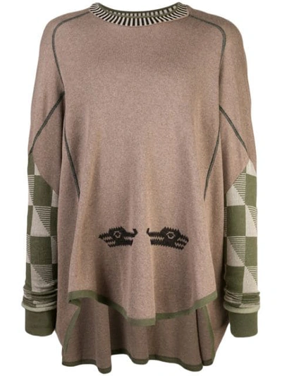 Shop Bernhard Willhelm Cat Jumper In Brown