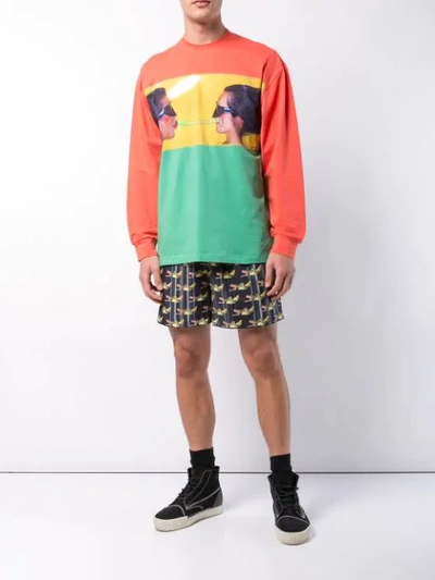 Shop Adam Selman Banana Split Boxer Shorts In Multicolour