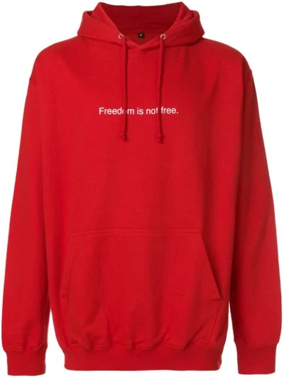 Shop Famt Freedom Is Not Free Hoodie In Red