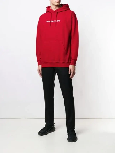 Shop Andrea Crews Logo Hoodie - Red