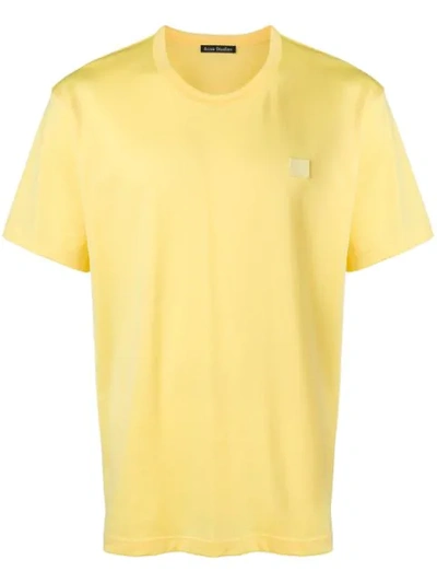 Shop Acne Studios Nash Face T-shirt - Yellow