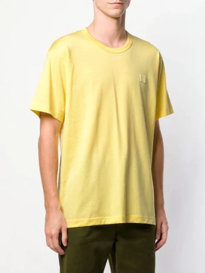 Shop Acne Studios Nash Face T-shirt - Yellow