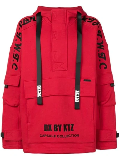 Shop Ktz Bestickter Kapuzenpullover In Red