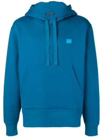 Shop Acne Studios Ferris Face Hoodie - Blue