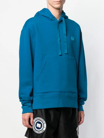 Shop Acne Studios Ferris Face Hoodie - Blue