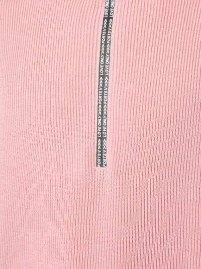 Shop Ports V Logo Print Half-zip Sweater In Pink