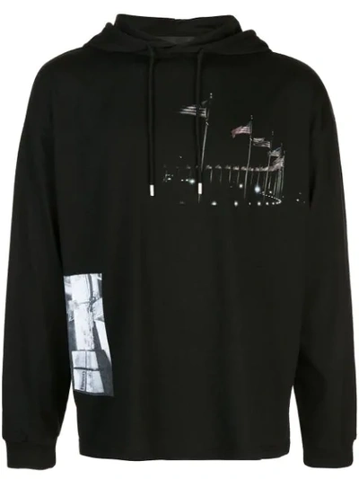 Shop Alyx Contrast Print Hoodie In Black