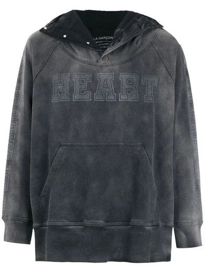 Shop À La Garçonne Heart Sweatshirt  + Hering In Grey