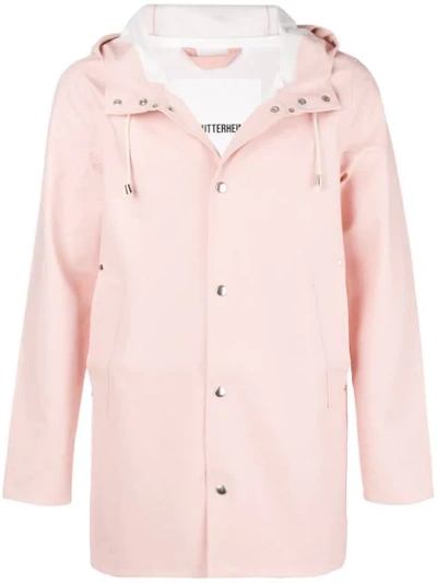Shop Stutterheim Stockholm Hooded Rain Coat - Pink