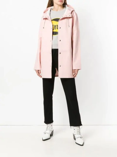 Shop Stutterheim Stockholm Hooded Rain Coat - Pink