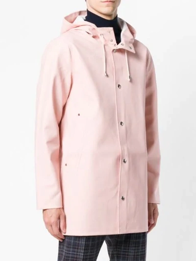 Shop Stutterheim Stockholm Hooded Rain Coat - Pink