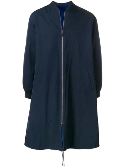 Shop Liska Reversible Bomber Coat In Blue