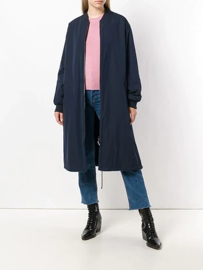 Shop Liska Reversible Bomber Coat In Blue