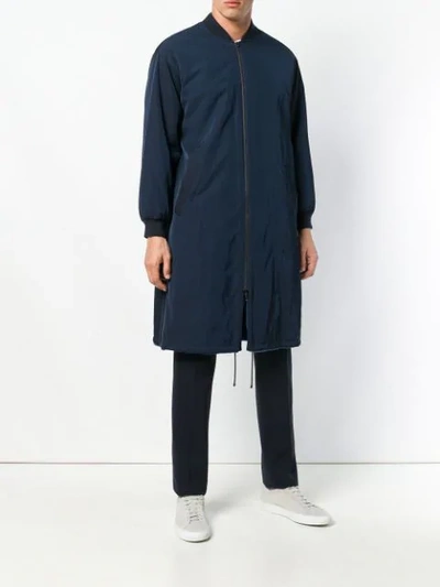 Shop Liska Reversible Bomber Coat In Blue