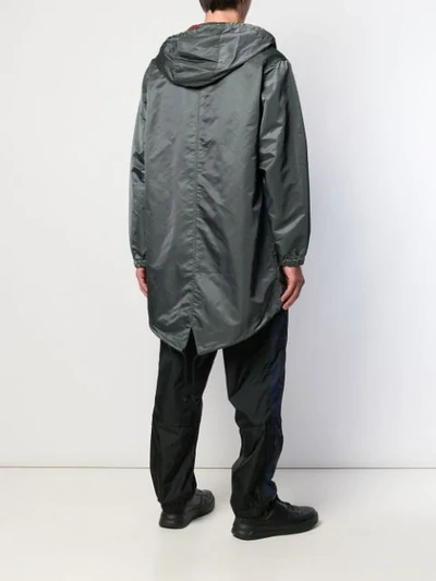 Shop Acne Studios Hooded Parka Coat In Green