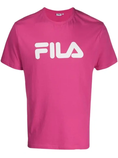 Shop Fila Logo Print T-shirt - Pink