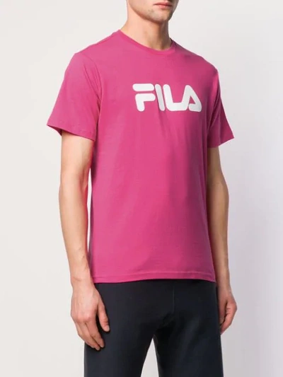 Shop Fila Logo Print T-shirt - Pink