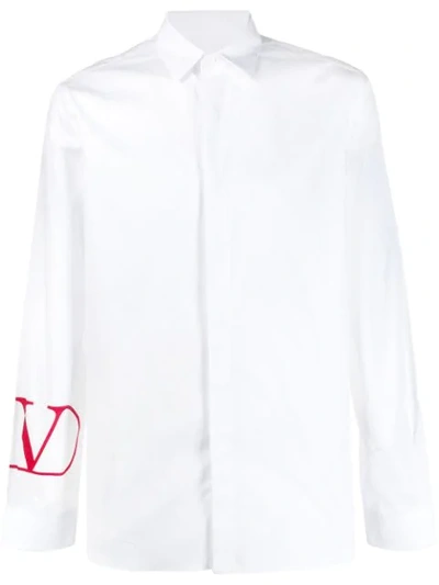 Shop Valentino Vlogo Shirt In White