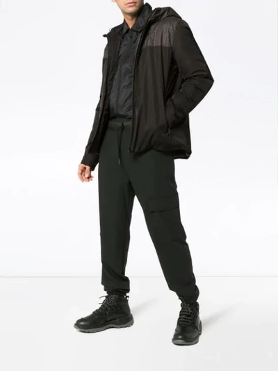 Shop Fendi Ff Logo Hooded Jacket In Black