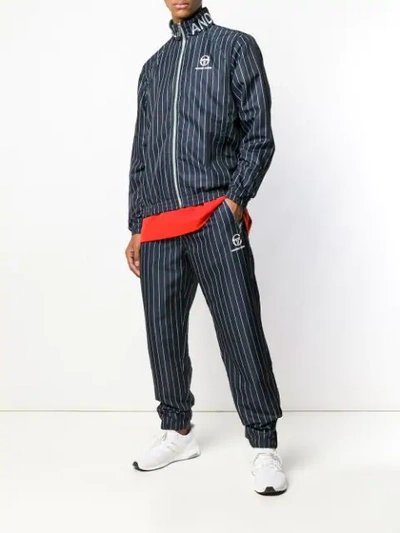 ANDREA CREWS STRIPED TWO PIECE SUIT - 蓝色