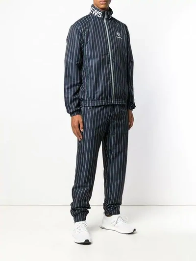 Shop Andrea Crews Striped Two Piece Suit In Blue