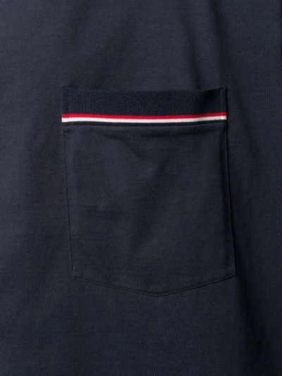 THOM BROWNE OVERSIZED JERSEY POCKET TEE - 蓝色