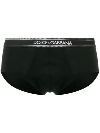 Shop Dolce & Gabbana Branded Briefs In Black