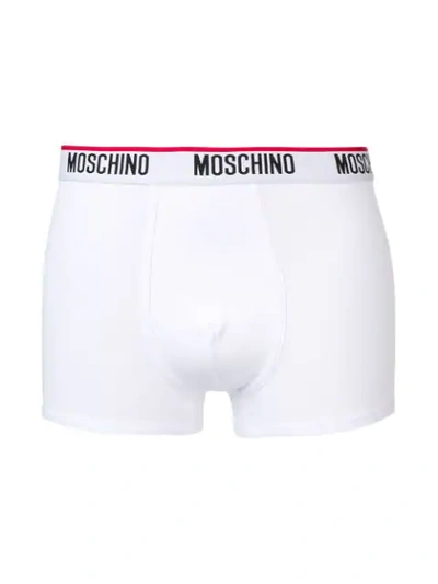 Shop Moschino 2 Pack Boxers In 001white