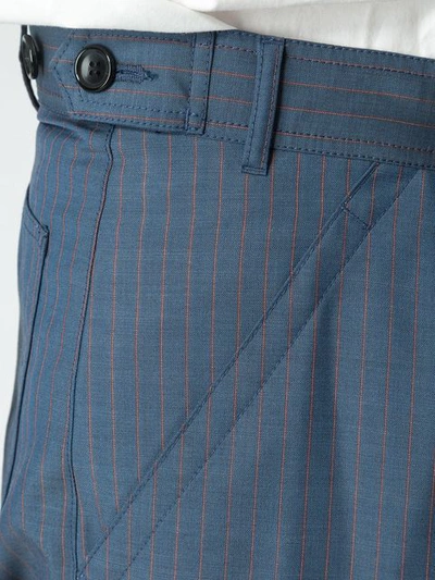 COMME DES GARÇONS HOMME PLUS STRIPED STRAIGHT-LEG TROUSERS - 蓝色