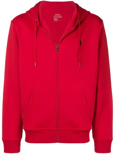 Shop Polo Ralph Lauren Logo Embroidered Hoodie In 031 Red