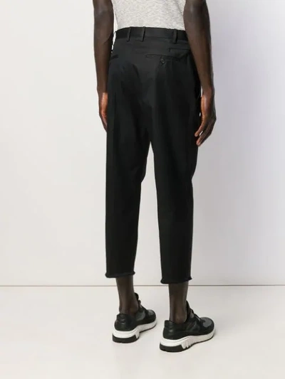 Shop Neil Barrett Cropped Tailored Trousers In Black