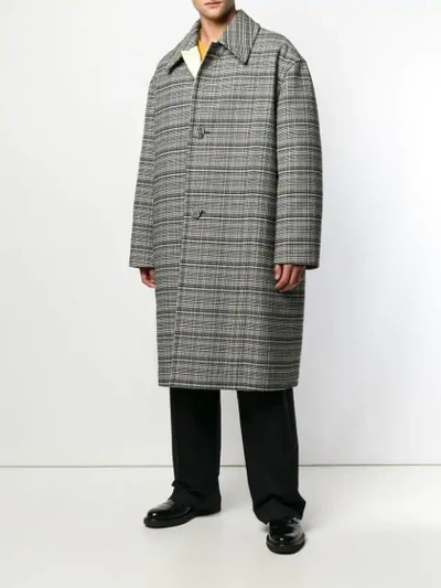 Shop Raf Simons Oversized Tartan Coat In Black