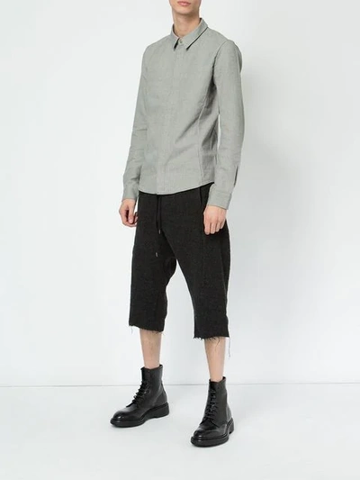 Shop Individual Sentiments Drawstring Cropped Trousers In Black