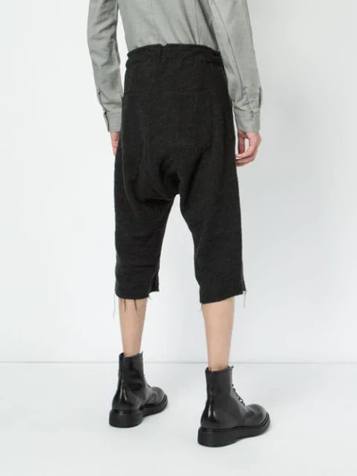 Shop Individual Sentiments Drawstring Cropped Trousers In Black