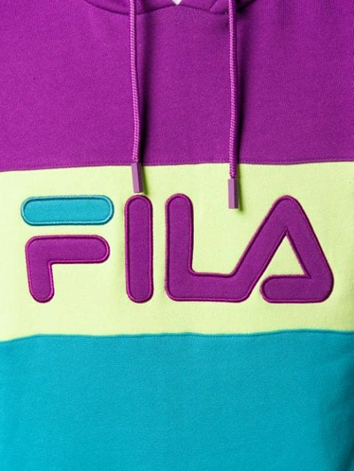 Shop Fila Contrast Logo Hoodie In Blue