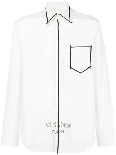 Shop Maison Margiela Contrast Pocket Shirt In Neutrals