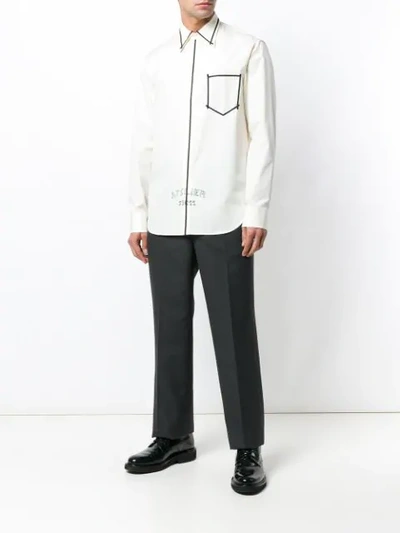 Shop Maison Margiela Contrast Pocket Shirt In Neutrals