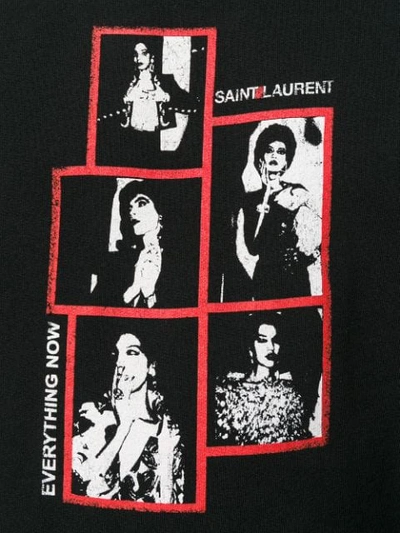 SAINT LAURENT 偏光效果印花连帽衫 - 黑色