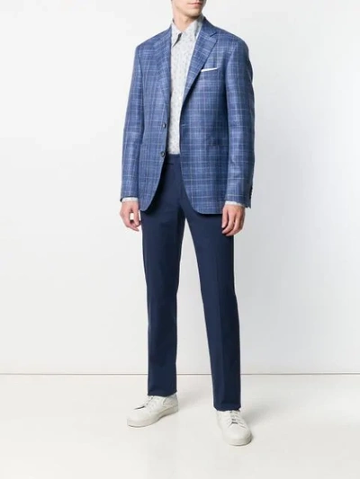 Shop Canali Classic Single-breasted Blazer - Blue