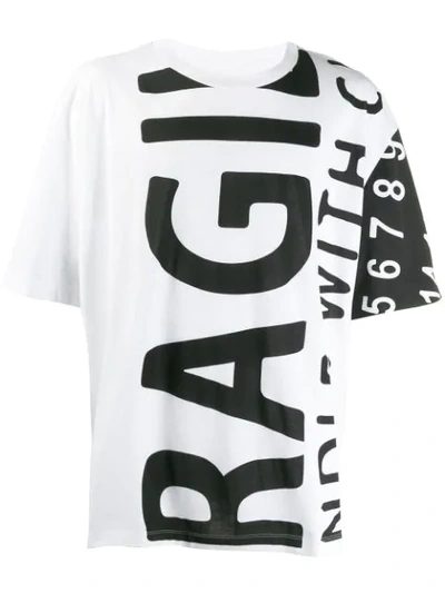 MAISON MARGIELA FRAGILE PRINT T-SHIRT - 白色