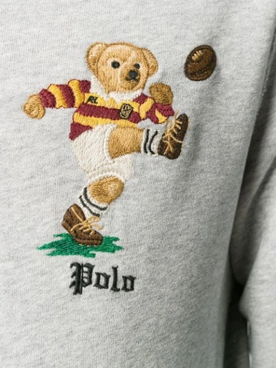 POLO RALPH LAUREN HOODIE WITH EMBROIDERED DETAIL - 灰色