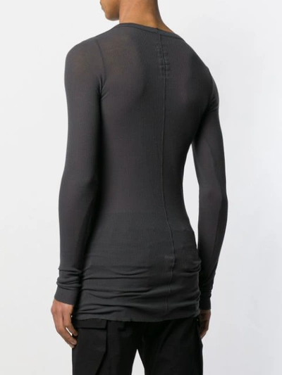 Shop Rick Owens Ribbed Design Jersey In Grey