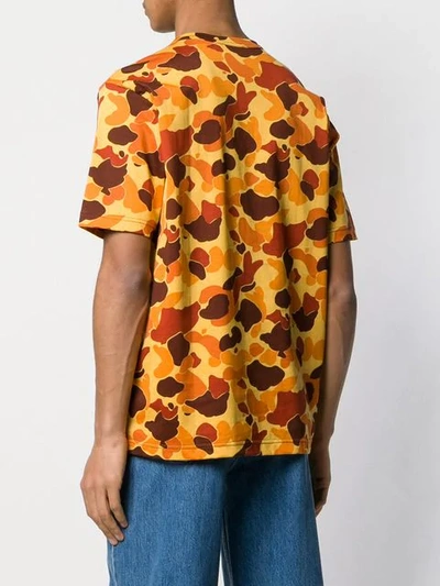 Shop Junya Watanabe Camouflage-print T-shirt In Orange