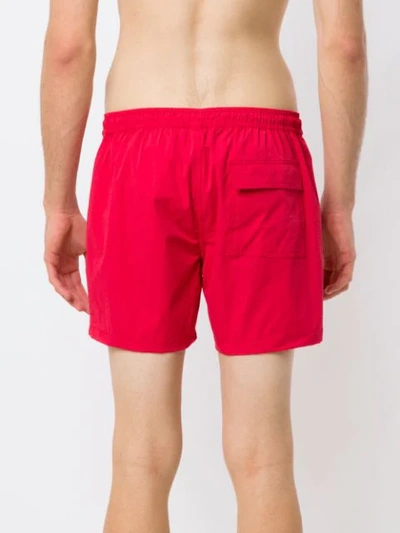 Shop Amir Slama Mid Rise Swim Shorts In Red