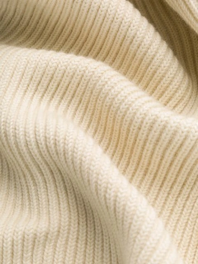 Shop Maison Margiela Ribbed-knit Zip-up Sweatshirt In Neutrals